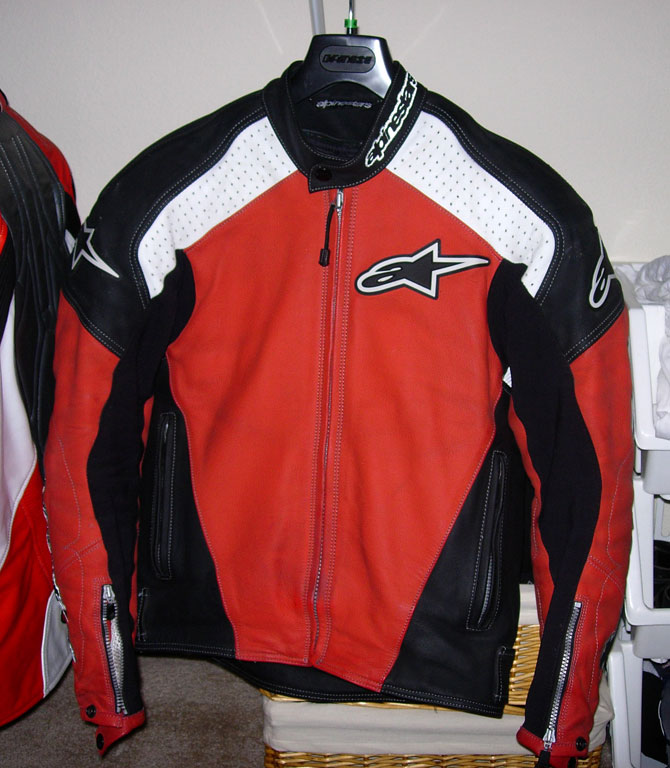 Alpinestars TZ-1 leather jacket (red 